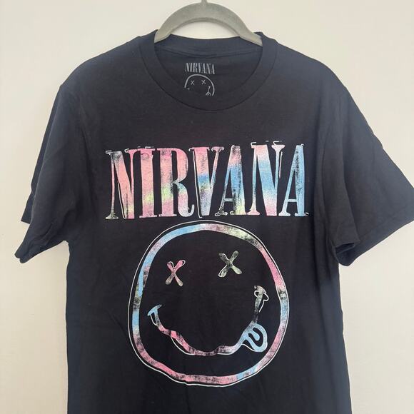 Nirvana Pastel Smile Band Tee in Black - Picture 3 of 5